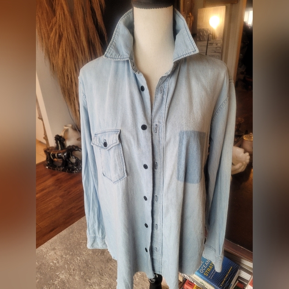 Saint Laurent Tops - Saint Laurent 2017 Long Sleeve Denim Shirt